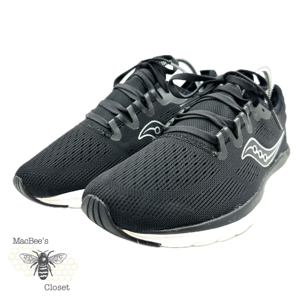 Saucony Womens Versafoam Flare Running Shoes Size 9 Sneakers Black White Mesh